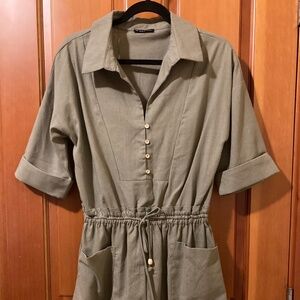 Very j size small olive green romper NWOT
